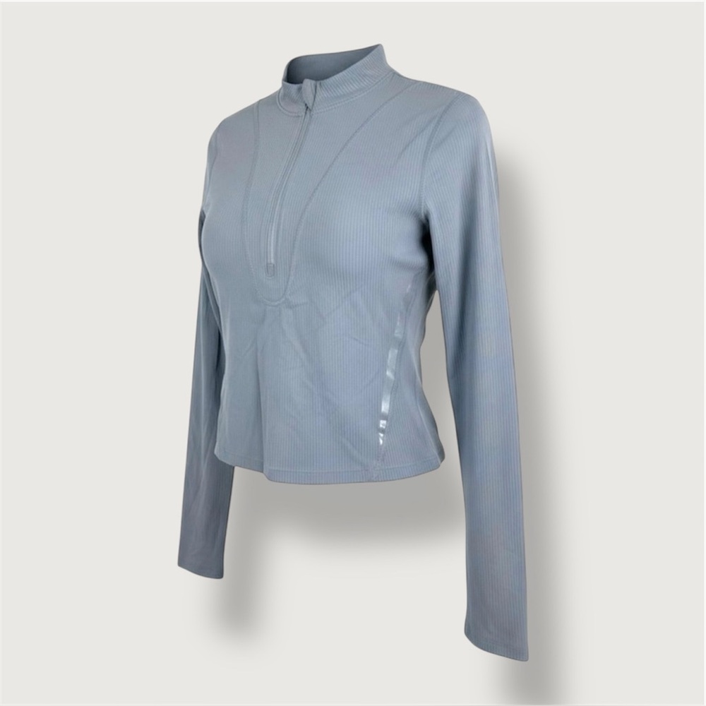Lululemon | 6 | Gloss Trim Run 1/2 Zip Long Sleeve | Grey | Activewear | Sporty